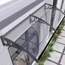 UV Rain Snow Protection Patio Awning Black Polycarbonate Window Canopy 100x200cm Aluminum Bracket Front Door Sun Shade Cover Exterior Shutter