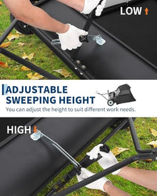 Aptliton 52" Lawn Sweeper Tow Behind, 28 Cu.ft Hopper Leaf & Grass Catcher