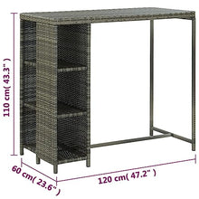 LKJVFCPW 5 Piece Patio Bar Set with Cushions, Outdoor PE Rattan Bar Table and 4 Stools, Weather-Resistant Garden Furniture Set for Backyard, Deck, Poolside
