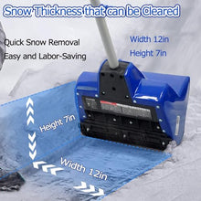Cordless Snow Blower, 24V 4.0Ah Battery Powered Snow Shovel, 30 CM Clearing Width And 18 CM Depth, Foldable Snow Thrower, 8 M Throwing Distance With Safety Switch, for Patio, Deck, Driveway 1 Batter