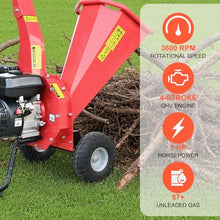 KARHDIR Wood Chipper Shredder Mulcher 7 Hp 212cc Gas Powered Heavy Duty All Steel Construction, 15: 1 Reduction Ratio 2 in 1 Multi-Function Ideal for Branches Twigs