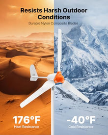 VEVOR 1000W 12V Wind Turbine Generator, 3-Blade Wind Turbine Kit with Wind/Solar Hybrid Controller, Efficient 3-Phase AC Permanent Wind Power Generator for RV Boat Home Farm (Tower Pole Not Include)