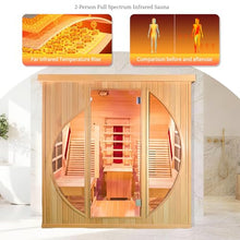 2 Person Indoor Infrared Hemlock Wi-Fi Sauna with Recliner, 3400W, 220V/20A