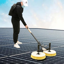 Qiang Telescopic Rod PV Panel Wash Cleaning Machine,70cm Double Head Solar Panel Rotating Cleaner Equipment,Electric Water Fed Pole Kit,Lithium Battery + Mains,Two Power Supply Methods 3.5M/11.4FT