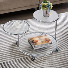 NRFJFOP Iron Art Round Rotating Edge Glass Living Room Sofa Corner Several Balcony Small Table