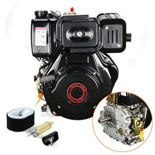 YIPONYT 406CC Diesel Engine, 4 Stroke Diesel Motor Engine 10HP Heavy Duty Single Cylinder Air- Cooled Recoil Diesel Machine 3600RPM 1.45Gal Fuel Tank for Agricultural Machinery