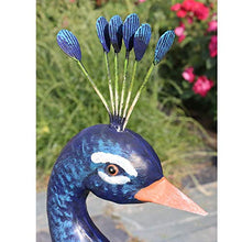 AKSHVA Outdoor Statues for Garden, Front Porch Peacock Sculpture, Retro Iron Art Simulation Peacock Display Garden Garden Animal Decoration Landscape Blue Peacock Decoration (Color : Cream)