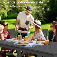 FansaFurn Aluminum Expandable Outdoor Dining Table, 3-Position Extensible Length Patio Dining Table for 4-10 Person, 91" L x 34" W All-Weather Dining Table for Garden Porch Deck, Grey