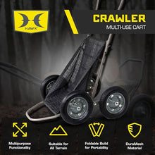 Hawk Crawler Multi-Use Folding Cart, Deer Hunting Fishing Cart w/ 500 Lb Capacity for Hauling Game, Bait, Hunting Gear, & Wood, Flat Dark Earth Gray