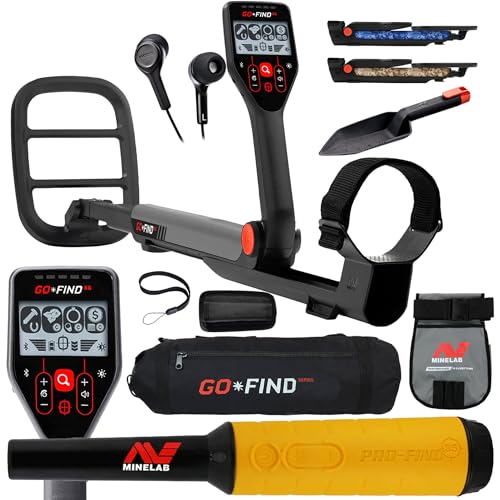 Minelab GO FIND 66 Metal Detector with PRO FIND 35, Black Carry Bag, Finds Pouch