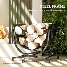 IEDFHJU Firewood Rack Steel Folding Firewood Rack 77 lbs