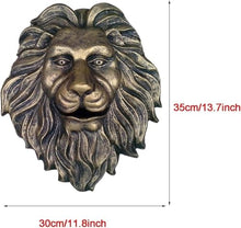 Wall Mounted Lion Head Nozzle Fountain, Indoor/Outdoor 3D Faux Taxidermy Water Feature Wall Art Fountains, for Patio Backyard Pond Decor.