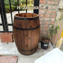 HACHJWRT Multipurpose Wooden Barrel Planter, Creative Whiskey Barrel Planter, Solid Wood Wine Barrel, Suitable for Garden and Patio(H31.5in)