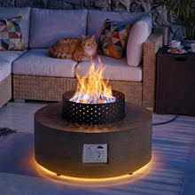 2-Piece 30" Propane Fire Pit Table for Outside Patio with Hidden Tank Table