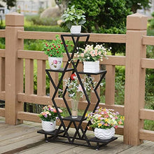 MIIKHI Upgrade Simple Flower Stand Holder Village Iron Folding Flower Rack Fashion Multilayer Bedroom Balcony Vertical Flower Holder Plant Stand