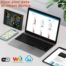 JDXQBLD 7-in-1 Wireless Weather Station with Forecast, Wi-Fi, Solar Cell & Large Color Display Console