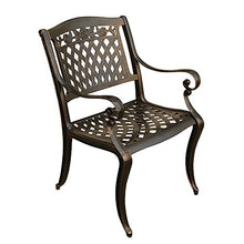 Oakland Living Rose Contemporary Modern and Ornate Traditional Outdoor Mesh Lattice Aluminum 63 inch Bronze Hexagon Dining Set with Lazy Susan and Six Chairs