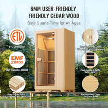 VEVOR 1 Person Far Infrared Wooden Sauna Brown