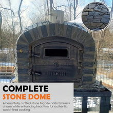 Authentic Pizza Ovens Lisboa Stone Premium Wood-Fired Pizza Oven, Handmade in Portugal, Triple-Insulated Brick Oven, Rotisserie-Capable, Dutch Door with View Window, Thermometer & Baking Dish Included