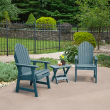 Highwood AD-KITCHDA1-NBE The Adirondack Collection Hamilton Deck Set with Folding Side Table, Nantucket Blue