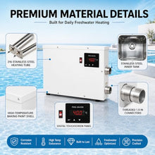 forplubossmmp Spa Heater 11kw, Electric Swimming Pool & Hot Tub Water Heater with Digital Touchscreen Thermostat, Stainless Steel Pool Heater for Above Ground Inground Pool, Bathtub 11kw