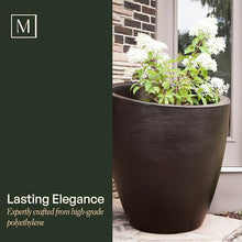 Mayne Modesto 30in Round Modern Planter, Neptune Blue