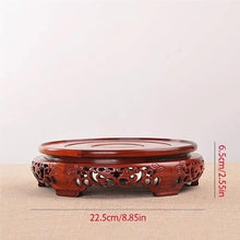 QUANGJN Pcs Plants Saucers Vase Base Round Wooden Ceramic Teapot Flower Bonsai Buddha Statue Fish Tank Incense Burner Solid Wood Ornament Base Plant Pot Saucers,