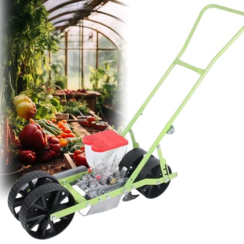 Adjustable Manual Vegetable Planter Seeder, Hand-Push Garden Tool for Sweet Corn, Radishes, Carrots - Customizable Row & Plant Spacing(Line 2)