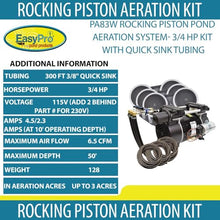 EasyPro PA83W Rocking Piston Lake Aeration System-Up To 3 Acres 50' Deep