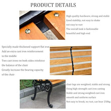 Garden Bench Patio Bench Porch Bnech Chair Deck Hardwood Cast Iron Love Seat,Weather Proof Patio Furniture Bench Chair Slatted seat, for Lawn Yard Porch Work Entryway