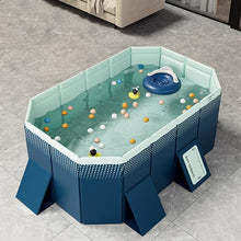 Foldable Swimming Pool Quick Drainage Floating Family Pool Rectangular Swimming Pool for Large Dogs Backyard Garden Outdoor,1.85m