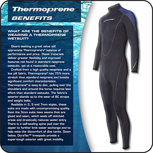 Henderson Men's Thermoprene 7mm Jumpsuit (Back Zip) Black/Blue X-Large Short