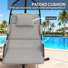 Seeheool Hanging Swing Chair,Hammock Chair with Stand andCoating Cushion,with Steel Frame for Indoor and Outdoor