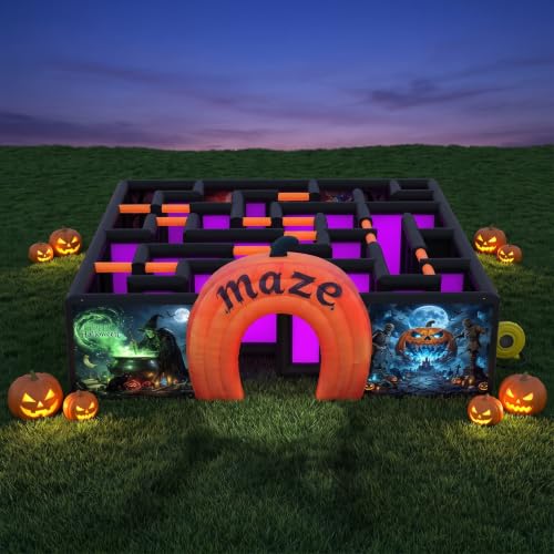 7.5x7.5x2m Halloween Inflatable Maze with Pumpkin Arch