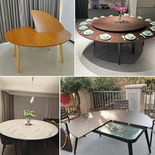 Large Round Foldable Table Top Only 47-79" Diameter Wood Replace Table Top Space Saving Temporary Folding Desktop Extender Catering Banquet Party Tables No Legs Easy to Storedate More Guests(White,55"