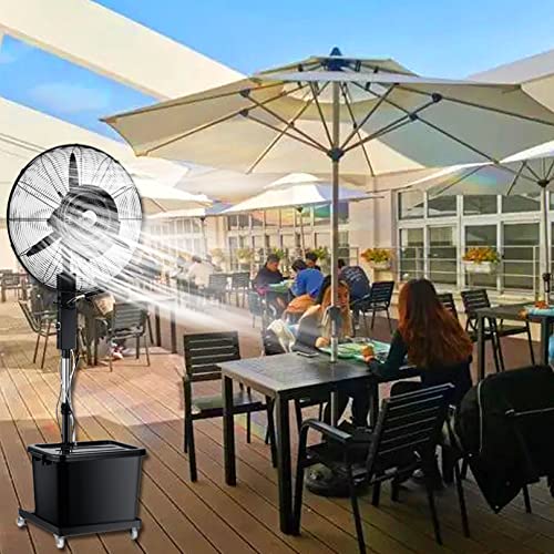 HUXUZYDY Outdoor Pedestal Misting Fan, 3-Speed Patio Fans for Outside, Adjustable Height, Industrial Fan for Outdoor, Commercial Outside Restaurant Fan,71cm/28in,71cm/28in