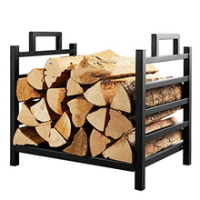 DJVHSRI Firewood Storage Rack Iron Black Home Wood Firewood Storage Storage Shelf Firewood Display Showcase,