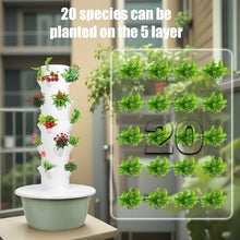 XURUIUS Indoor Vertical Hydroponic Tower,Garden Kit,5/7 Layers,with 20/28 Holes,with Tank,Planter Tower,for Home (5)