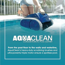 AquaClean AC1000 PRO Cordless Robotic Pool Cleaner, Up to 1500 sq. ft., Climbs Pool Walls, Blue, ABS Material, Rechargeable, Fast Charging