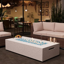 Outdoor Propane Fire Pit Table Set – Premium Terrazzo-Like MgO Finish, Sturdy & Waterproof 56-Inch Gas Fire Table for Patio, Garden & Backyard, Includes Rain Cover & Glass Beads