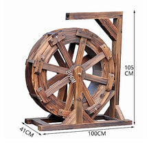 Garden Water Feature Wheel, Water Wheel Fountain Wooden Waterfall Fountain Garden Courtyard Decoration Independent Pond Fountain Water Pump Outdoor Indoor Balcony (Size : 80cm(31.5inch))