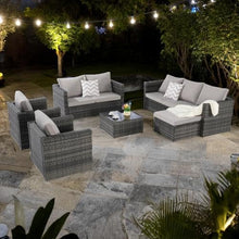 Finca ancha Patio Furniture Set with Small Outdoor Table, Durable All-Weather Wicker, Large Cushions, Breathable Polyester, Patio Bar Set w/Sillas para Balcon, Sillas para Patio Exterior (Light Gray)