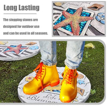 Elitix Stepping Stone Outdoor Step Decorative Stones Beach Themed, Colorful Stepping Stone for Walkway Yard Terrace Patio, Round Ornaments Stone for Pathway Pavers(Color:Beach Style A,Size:5-pcs)