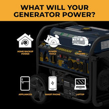 FIRMAN T09275 Tri Fuel Portable Generator, 120/240 VAC Electric Start