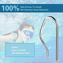 Swimming Pool Safety Hand Rail Pool Handrails Pool Hand Rail 304 Stainless Steel Swimming Pool Handrail, 3-Bend Spa Safety Rails, 304 Stainless Steel Easy to Install 250LBS Load Ca (Thick 1mm) ()