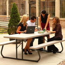 Lifetime 80123 Folding Picnic Table and Benches, 8'