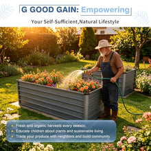 Grey Rectangular Galvanized Metal Outdoor Garden Bed, Planter Raised Garden Boxes Outdoor Garden Beds for Growing Plants, Vegetables and Flowers.