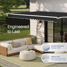ALEKO Electric Patio Awning Caribbean White Frame 16x10 Black