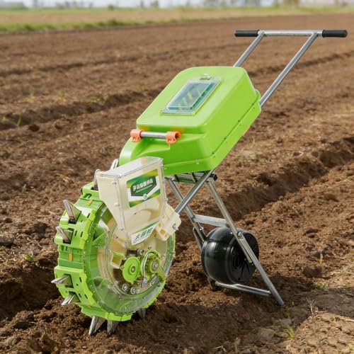 Garden Push Seeder, Seed Sower & Fertilizer Applicator, Precision Garden Seeder with 7 Seed Plates, for Planting Corn Cotton Soybean Peanut(8 Holes)