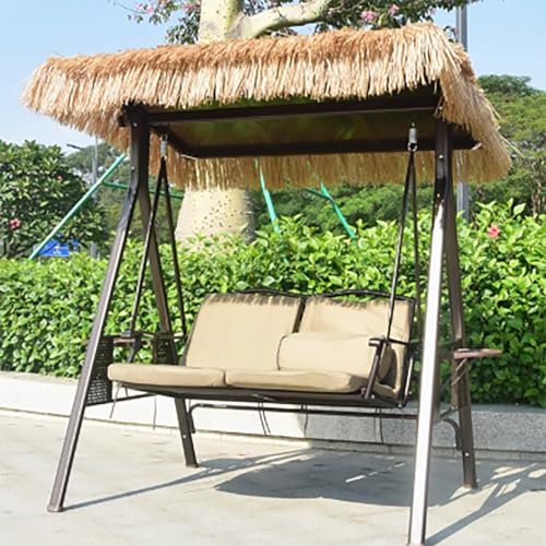 2/3-Seat Patio Porch Swing Chair with Adjustable Canopy,Outdoor Porch Swing with Sponge Cushion,Carbon Steel Material,for Garden,Poolside,Lawn(Small)